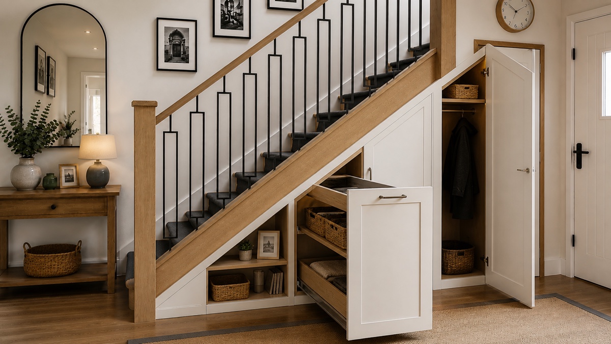 Tall pull-out shoe storage with multiple shelves